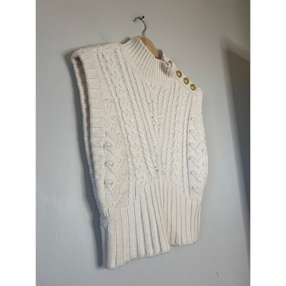 NEW Veronica Beard Holton Cable Knit Wool Sleeveless Vest White Size: Small - Picture 3 of 7